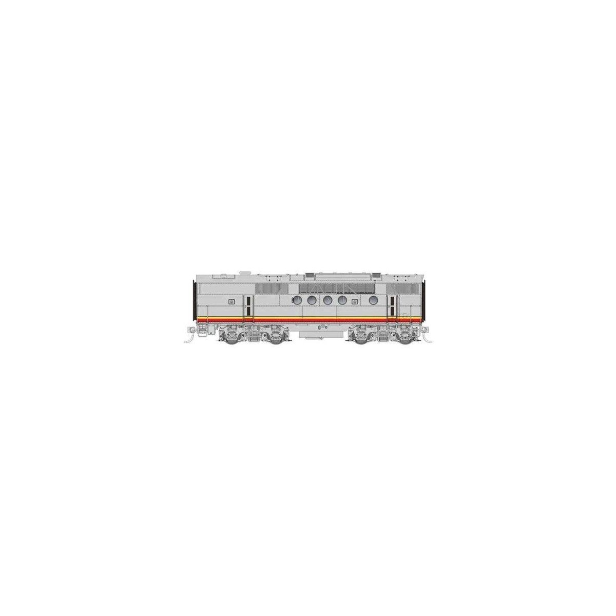 EMD FT-B - Standard DC -- Santa Fe, No Number (Warbonnet, silver, red, black, yellow), HO, Rapido Trains Inc 53004