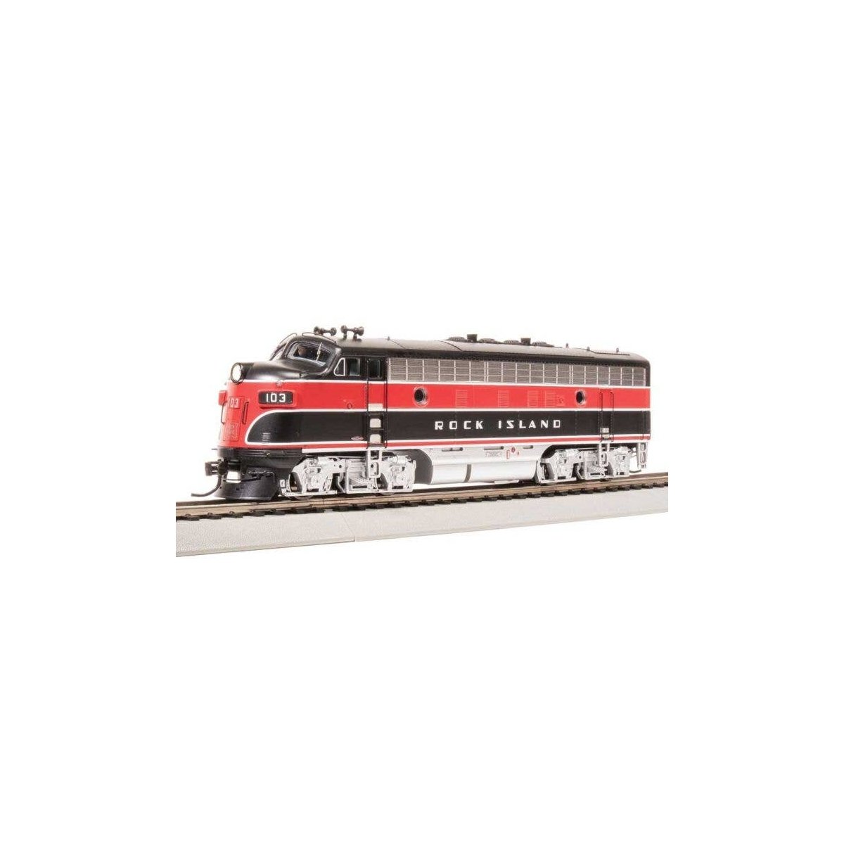 EMD F7A - Standard DC - Stealth -- Rock Island 103 (red, black, silver), HO, Broadway Limited Imports 8304