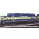 GMD SD40 - Standard DC - Executive Line -- Dakota, Minnesota & Eastern 6094 (blue, yellow, Employee Dedication Scheme), HO, Bows