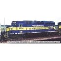 GMD SD40 - Standard DC - Executive Line -- Dakota, Minnesota & Eastern 6094 (blue, yellow, Employee Dedication Scheme), HO, Bows