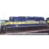 GMD SD40 - Standard DC - Executive Line -- Dakota, Minnesota & Eastern 6094 (blue, yellow, Employee Dedication Scheme), HO, Bows