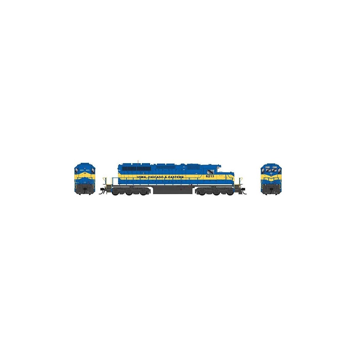 GMD SD40-2 - Standard DC - Executive Line -- Iowa, Chicago & Eastern 6216 City of Algona (blue, yellow), HO, Bowser Manufacturin