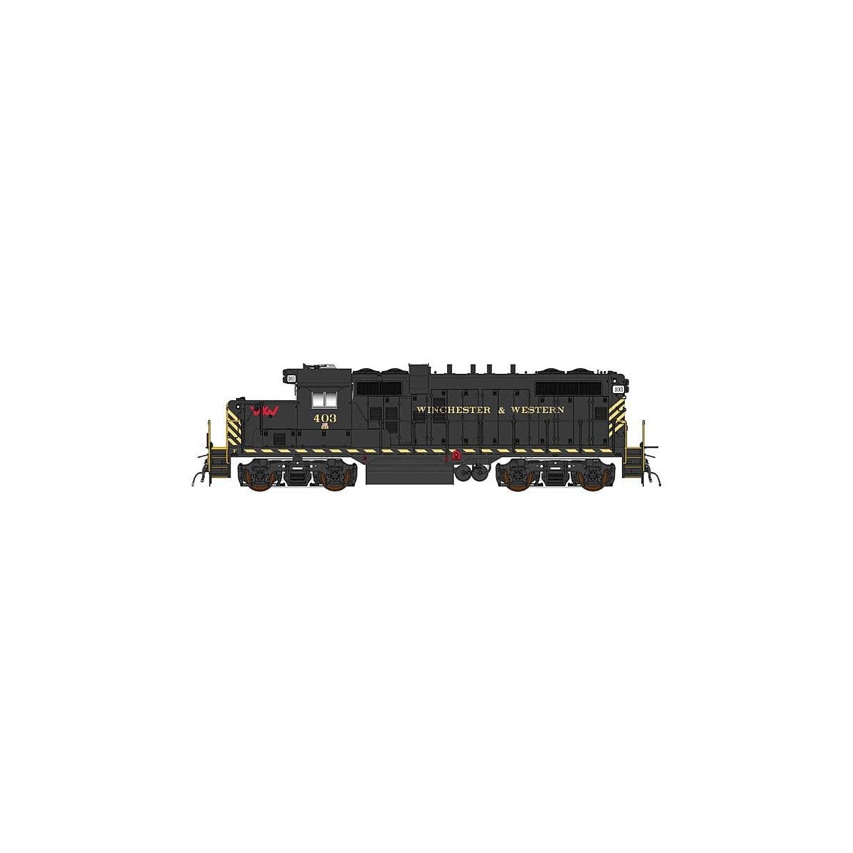 Paducah GP10 w/DCC -- Winchester & Western 403 w/Ditch Lights (black, yellow), HO, Intermountain Railway Company 4987002