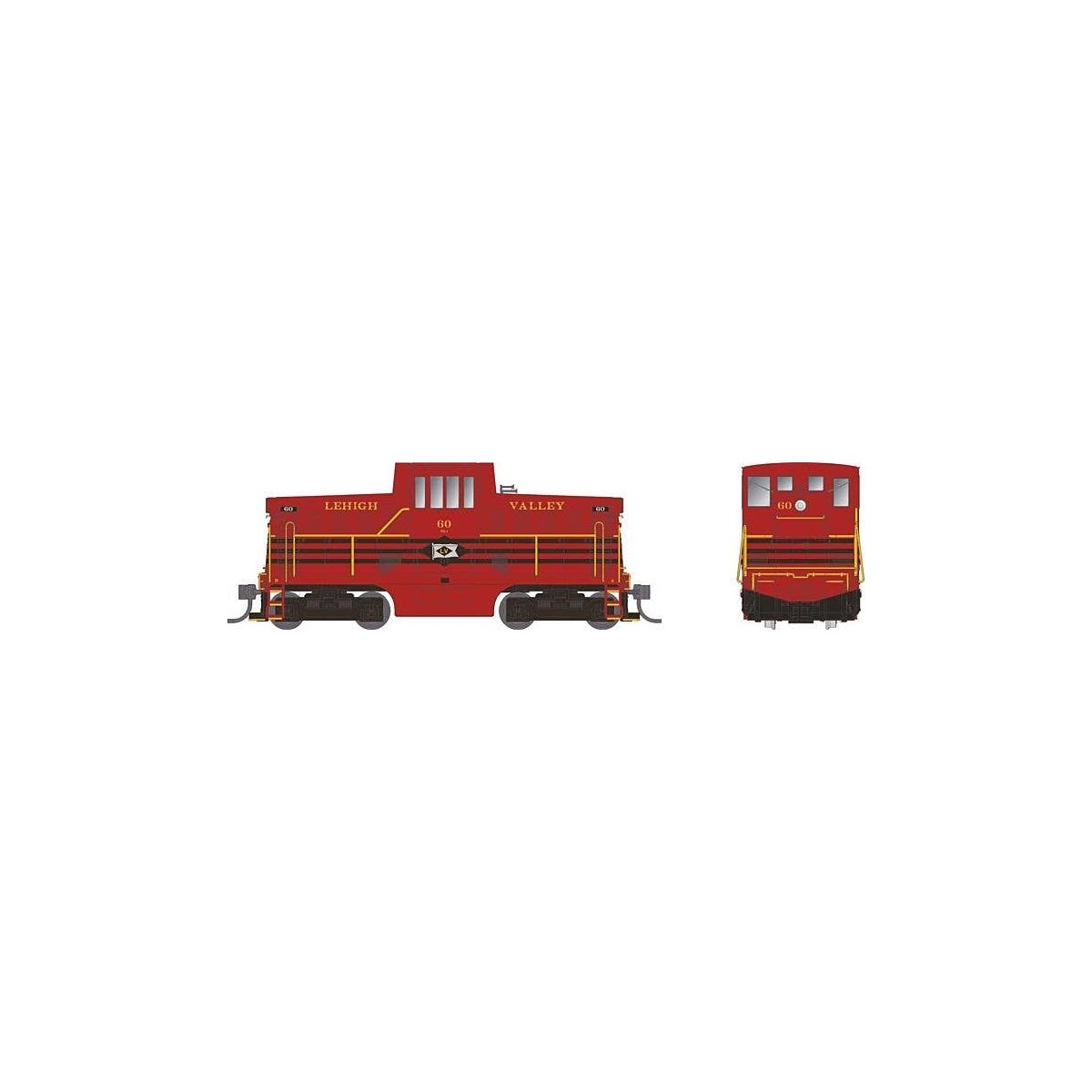 GE 44-Tonner - Standard DC -- Lehigh Valley 61 (Cornell Red, black), HO, Rapido Trains Inc 48054