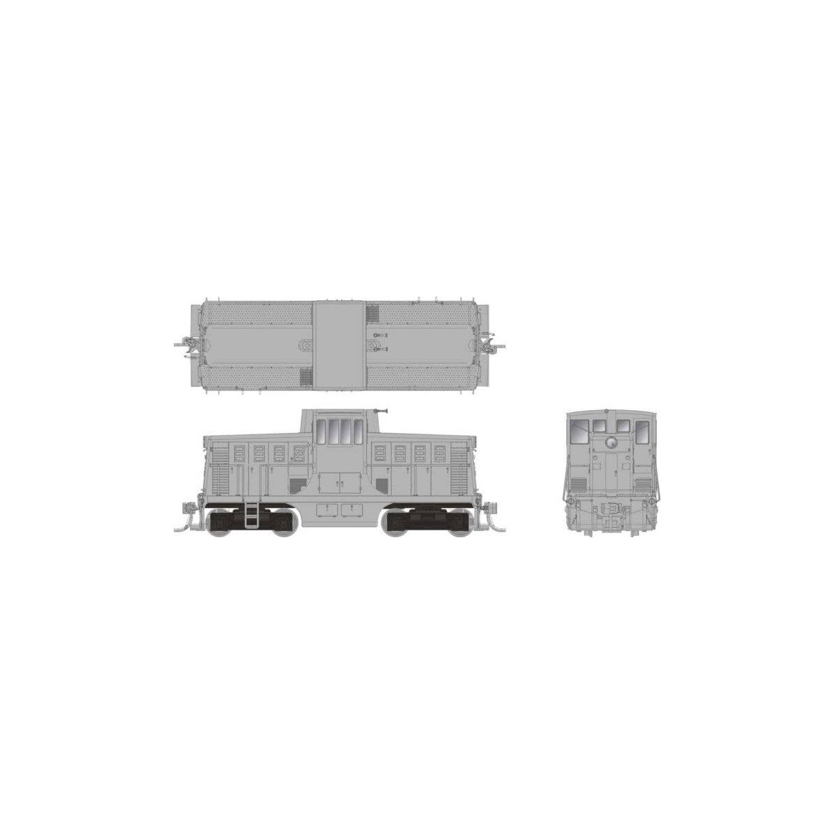 GE 44-Tonner - Standard DC -- Undecorated - Phase Ib Body, HO, Rapido Trains Inc 48094