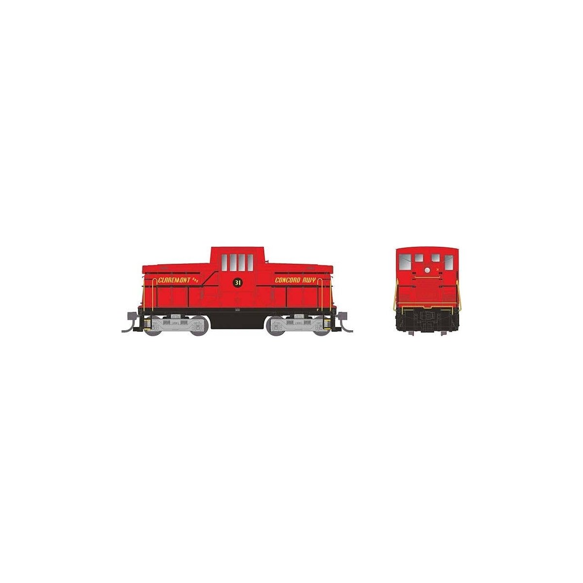 GE 44-Tonner - Standard DC -- Claremont & Concord 31 (red, yellow, black), HO, Rapido Trains Inc 48044