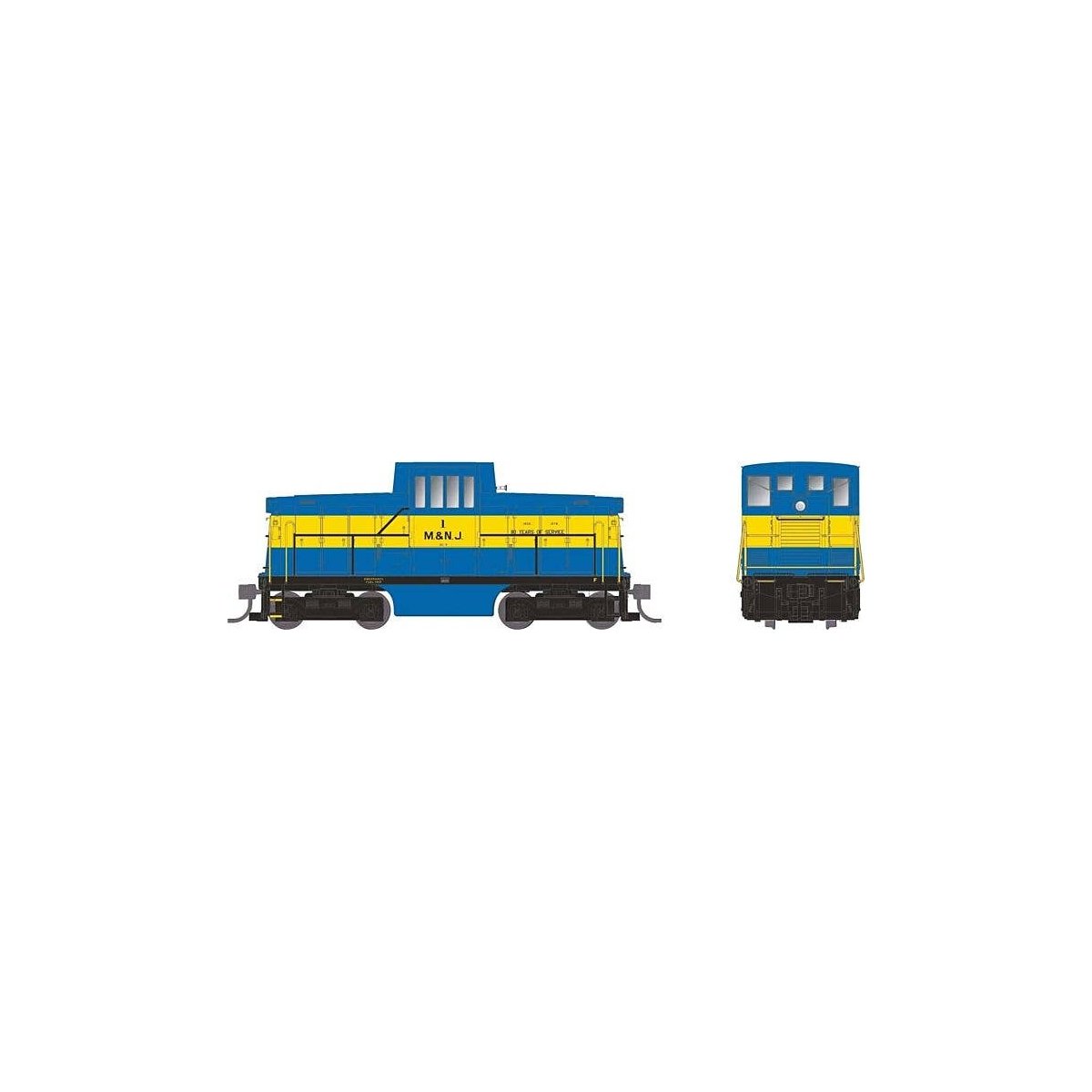 GE 44-Tonner - Standard DC -- Middletown & New Jersey 1 (blue, yellow), HO, Rapido Trains Inc 48055