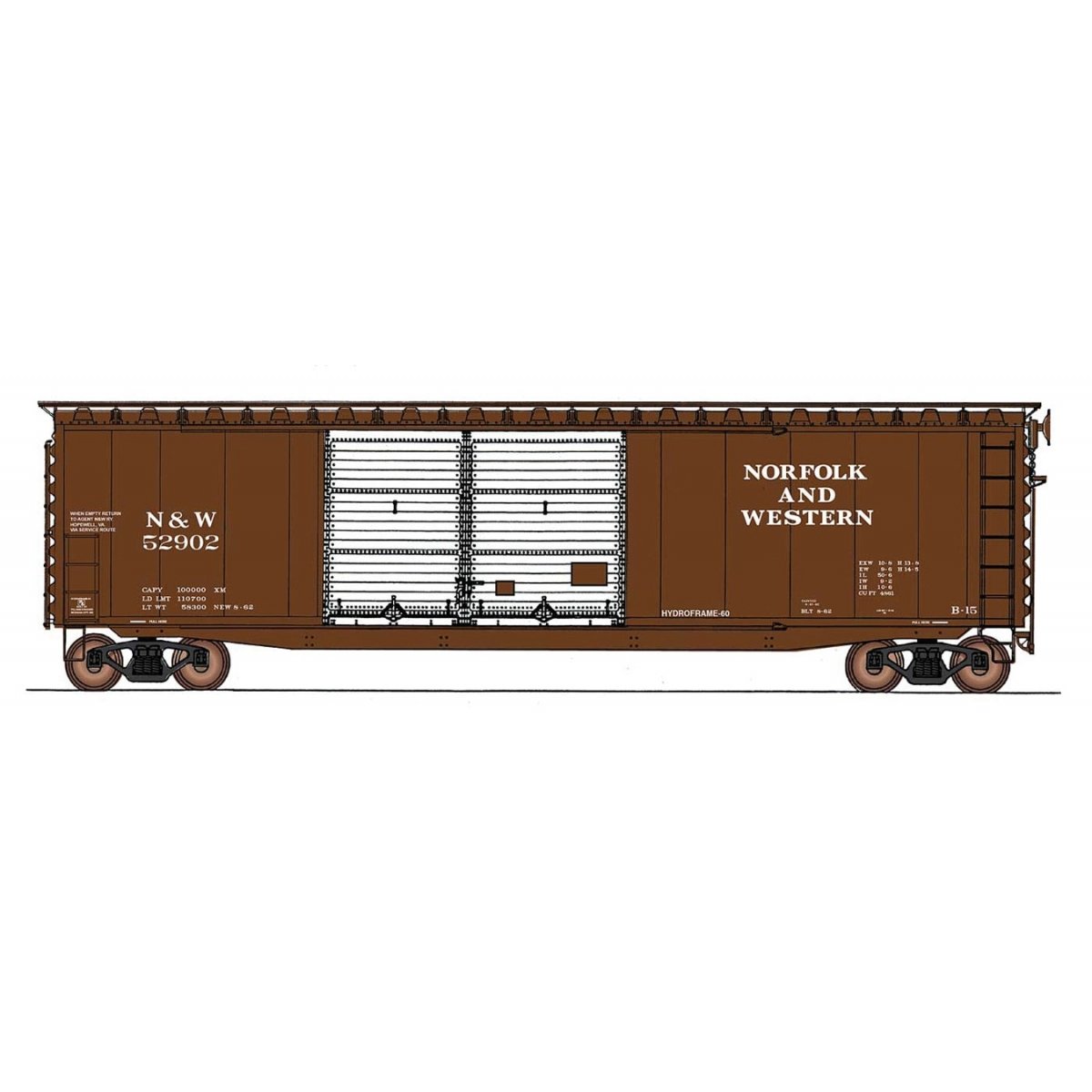 PS-1 50 Double-Door Boxcar w/Cushion Underframe - Ready to Run - Norfolk & Western - H0 - Walthers 85-45630
