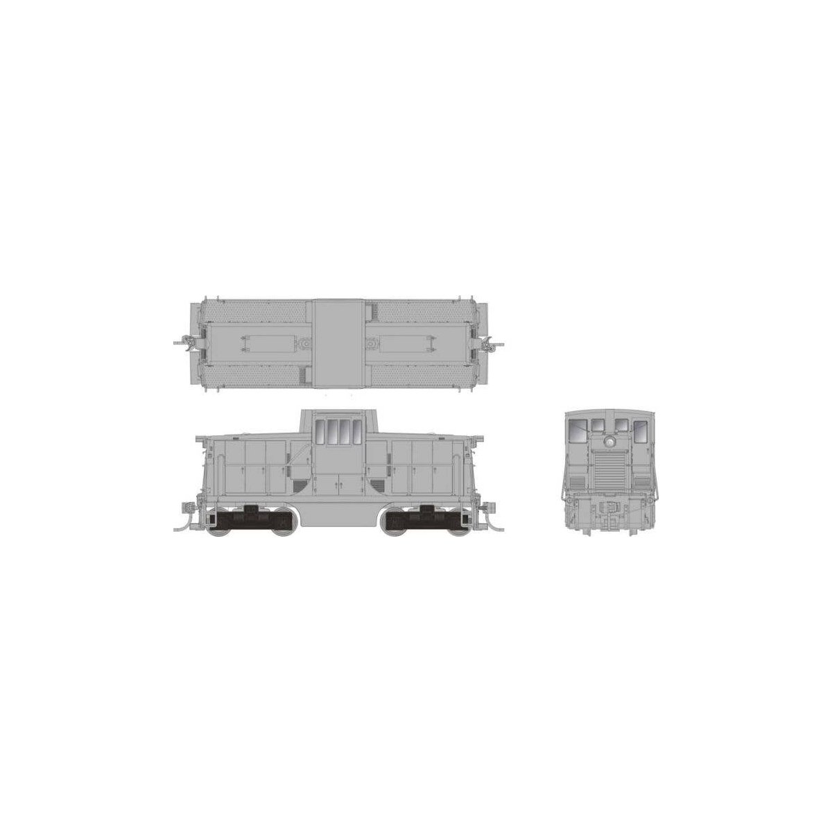 GE 44-Tonner - Standard DC -- Undecorated - Phase II Body, HO, Rapido Trains Inc 48096
