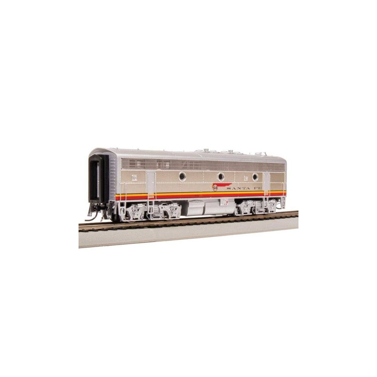 EMD F3B - Standard DC - Stealth -- Santa Fe 28B (1960s, Warbonnet, silver, red), HO, Broadway Limited Imports 8331