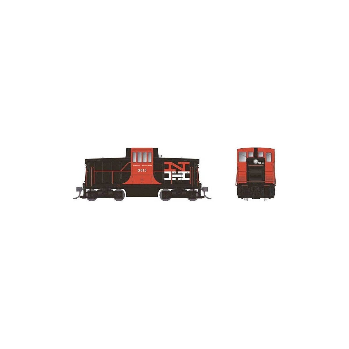 GE 44-Tonner - Standard DC -- New Haven 0815 (McGinnis Scheme, black, vermillion, white), HO, Rapido Trains Inc 48058