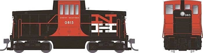 GE 44-Tonner - Standard DC -- New Haven 0815 (McGinnis Scheme, black, vermillion, white), HO, Rapido Trains Inc 48058