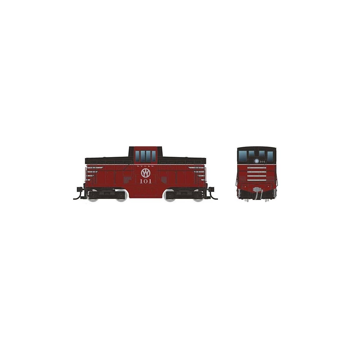 GE 44-Tonner - Standard DC -- New York, Ontario & Western 102 (maroon, black, yellow), HO, Rapido Trains Inc 48059