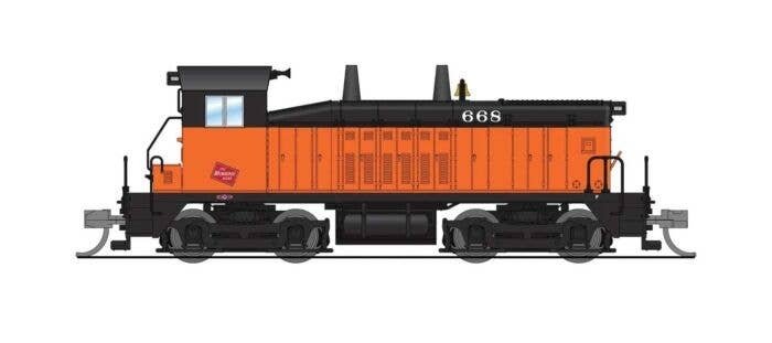 EMD NW2 - Standard DC - Stealth -- Milwaukee Road 670 (orange, black, TMR Logo), N, Broadway Limited Imports 9327