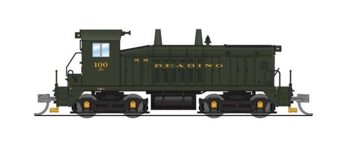 EMD NW2 - Standard DC - Stealth -- Reading 100 (dark green, yellow), N, Broadway Limited Imports 9330