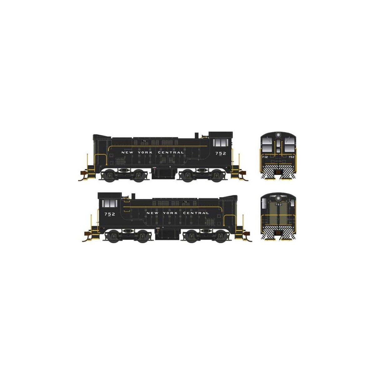 Baldwin VO660 - Standard DC -- New York Central 752 (black, white), HO, Bowser Manufacturing Co. 25499