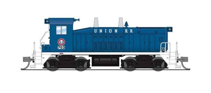 EMD SW7 - Standard DC - Stealth -- Union Railroad 703 (blue, white, red), N, Broadway Limited Imports 9392