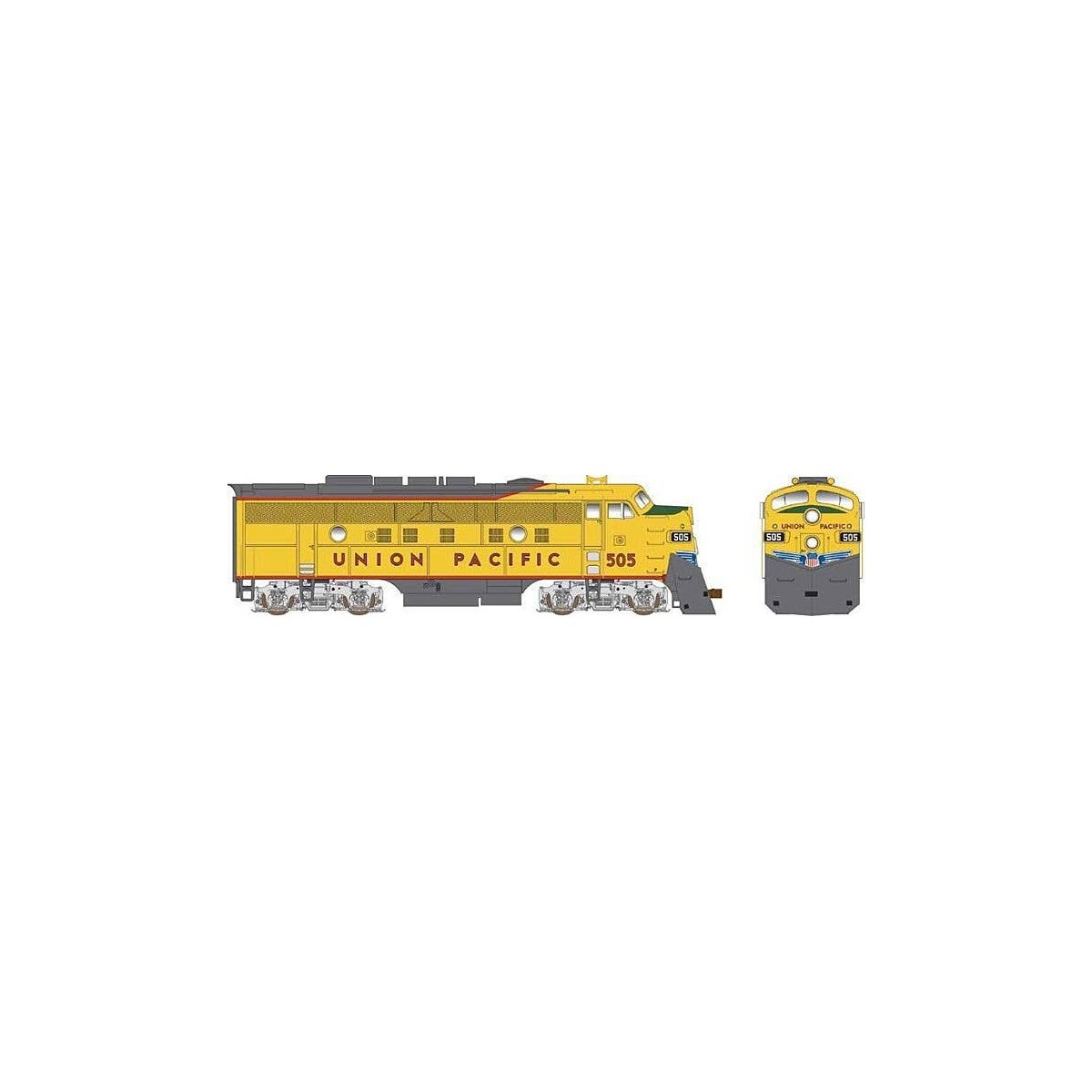 EMD F9AM Rebuild - Standard DC - Executive Line -- Union Pacific 517 (Armour Yellow, gray, red), HO, Bowser Manufacturing Co. 24