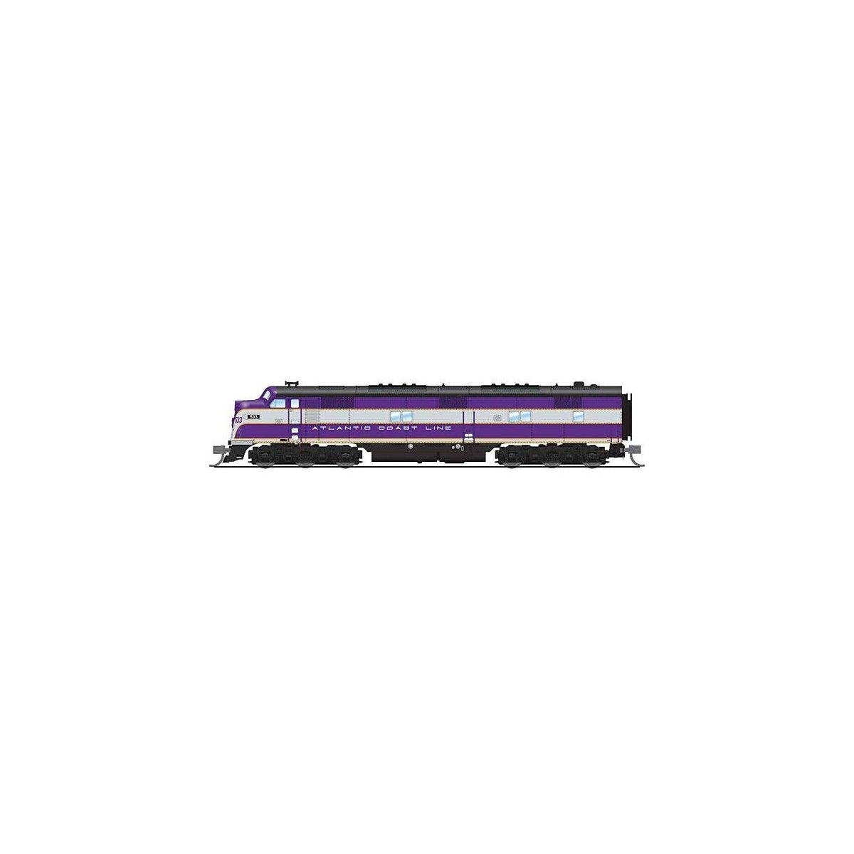EMD E7A - Standard DC - Stealth Series -- Atlantic Coast Line 536 (purple, silver, yellow), N, Broadway Limited Imports 8788