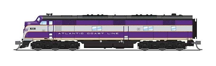 EMD E7A - Standard DC - Stealth Series -- Atlantic Coast Line 536 (purple, silver, yellow), N, Broadway Limited Imports 8788