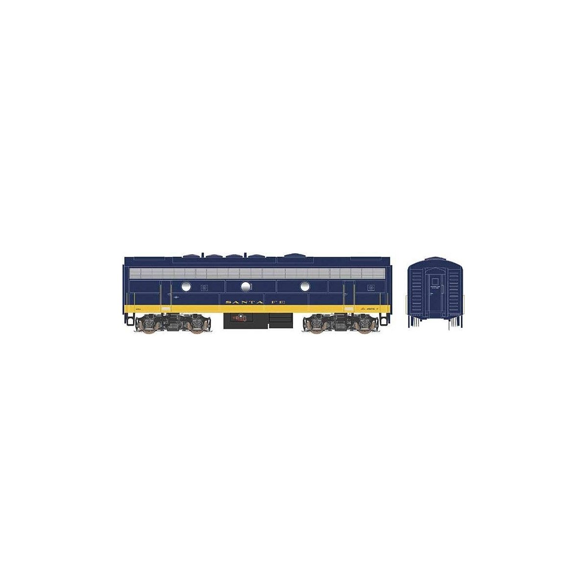 EMD F9B - Standard DC - Executive Line -- Santa Fe 288A (blue, yellow), HO, Bowser Manufacturing Co. 24615