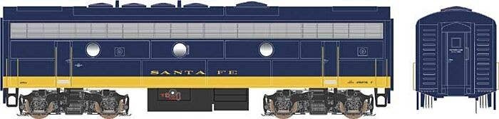 EMD F9B - Standard DC - Executive Line -- Santa Fe 288A (blue, yellow), HO, Bowser Manufacturing Co. 24615