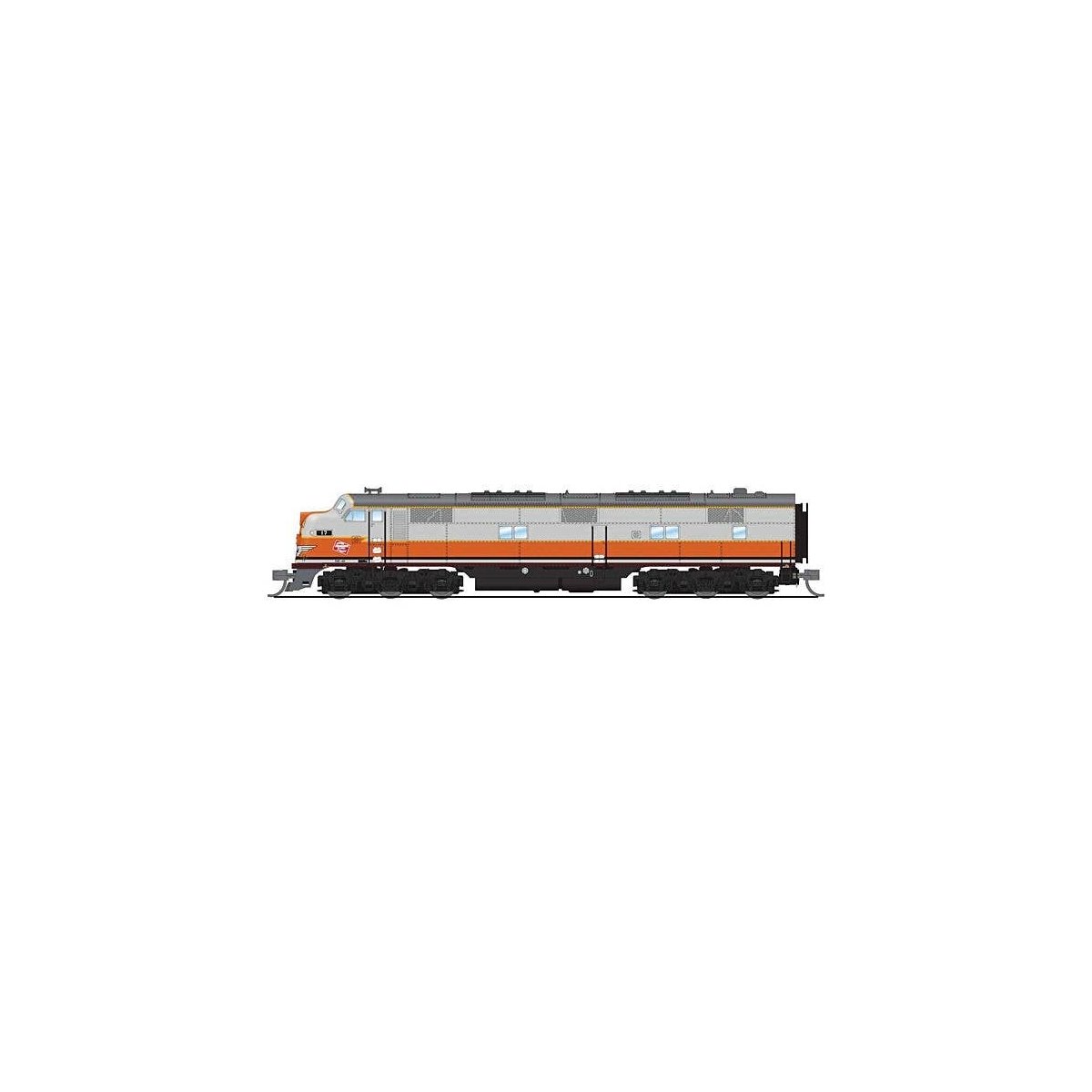 EMD E7A - Standard DC - Stealth Series -- Milwaukee Road 17A (gray, orange, black), N, Broadway Limited Imports 8794