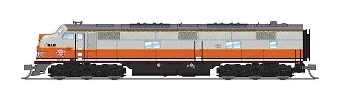 EMD E7A - Standard DC - Stealth Series -- Milwaukee Road 119B (gray, orange, black), N, Broadway Limited Imports 8795