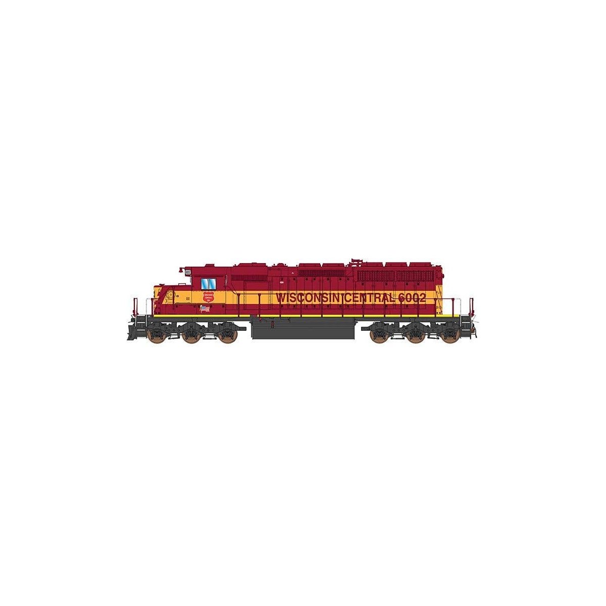 GMDD SD40-2 - Standard DC -- Wisconsin Central (maroon, yellow), N, Intermountain Railway Company 69396