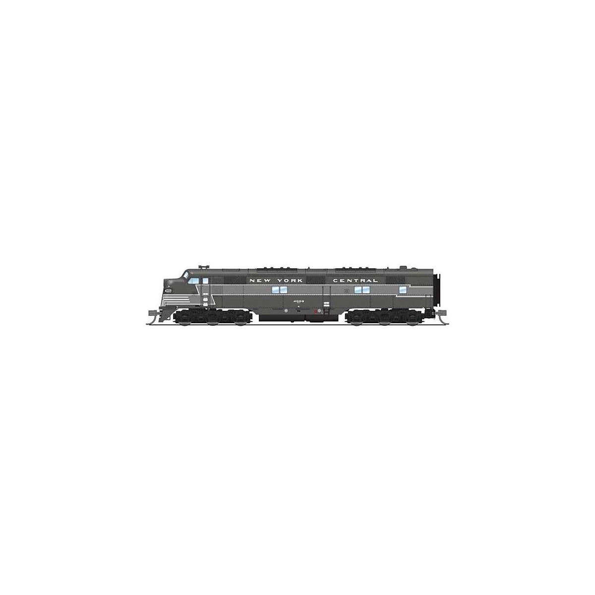 EMD E7A - Standard DC - Stealth Series -- New York Central 4022 (Lightning Stripe 2-Tone Gray), N, Broadway Limited Imports 8796
