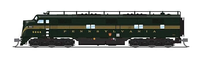 EMD E7A - Standard DC - Stealth Series -- Pennsylvania Railroad 5845A (5-Stripe, Brunswick Green, yellow), N, Broadway Limited I
