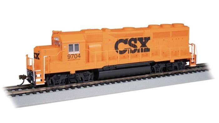 EMD GP40 - Standard DC -- CSX 9704 (MOW Scheme, orange, black), HO, Bachmann Industries 63540