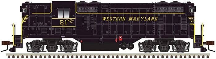 EMD GP7 - Standard DC - Classic(R) Silver -- Western Maryland 21 (black, yellow), HO, Atlas Model Railroad Co. 10003940