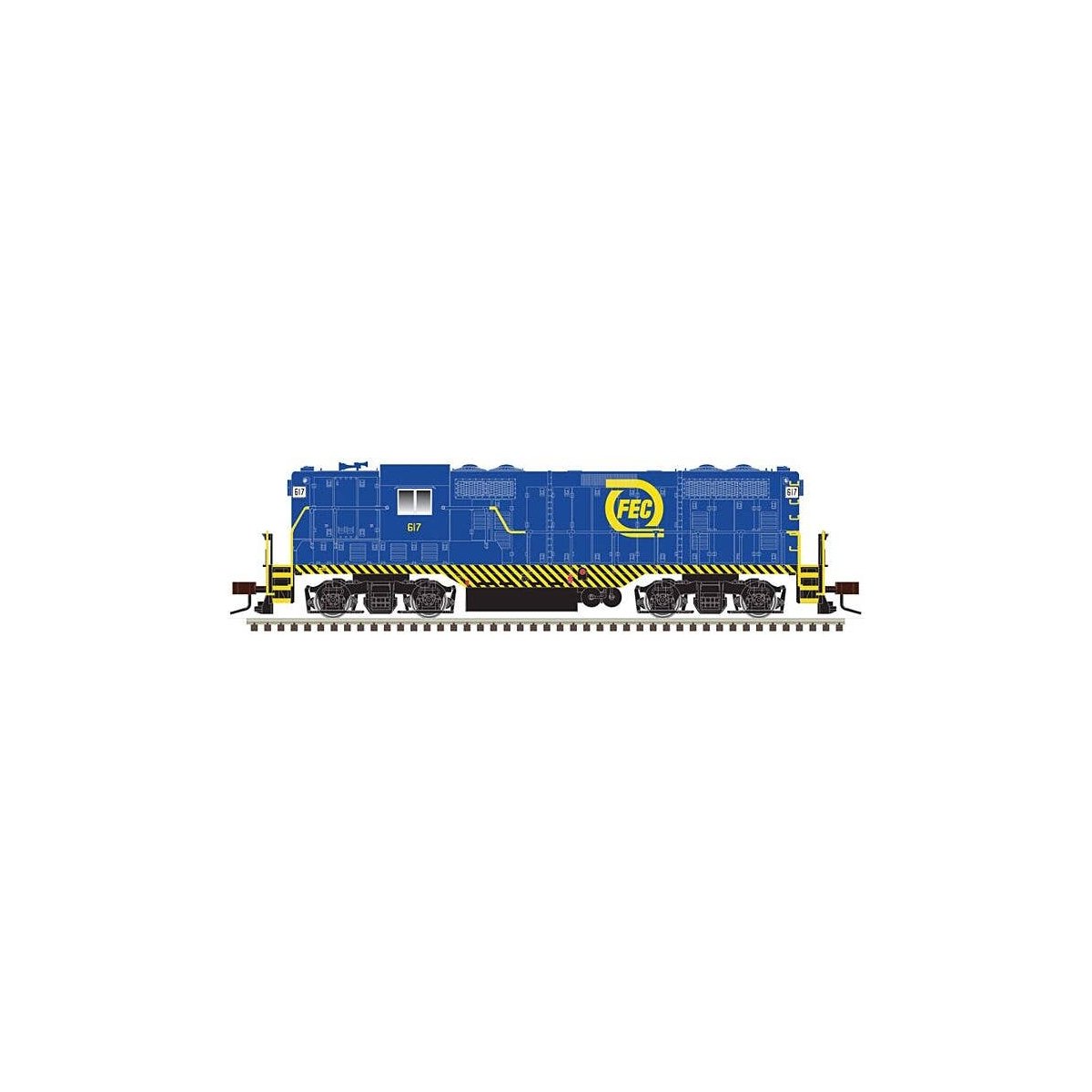 EMD GP7 - Standard DC - Classic(R) Silver -- Florida East Coast 620 (blue, yellow), HO, Atlas Model Railroad Co. 10003930