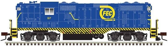 EMD GP7 - Standard DC - Classic(R) Silver -- Florida East Coast 620 (blue, yellow), HO, Atlas Model Railroad Co. 10003930