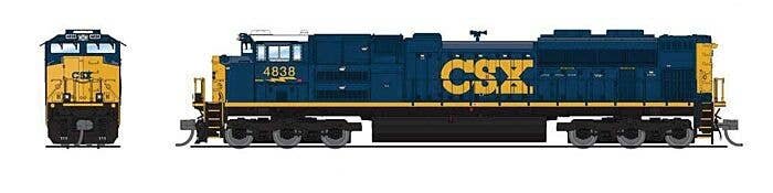 EMD SD70ACe - Standard DC - Stealth -- CSX 4838 (YN3, blue, yellow, white), N, Broadway Limited Imports 8439