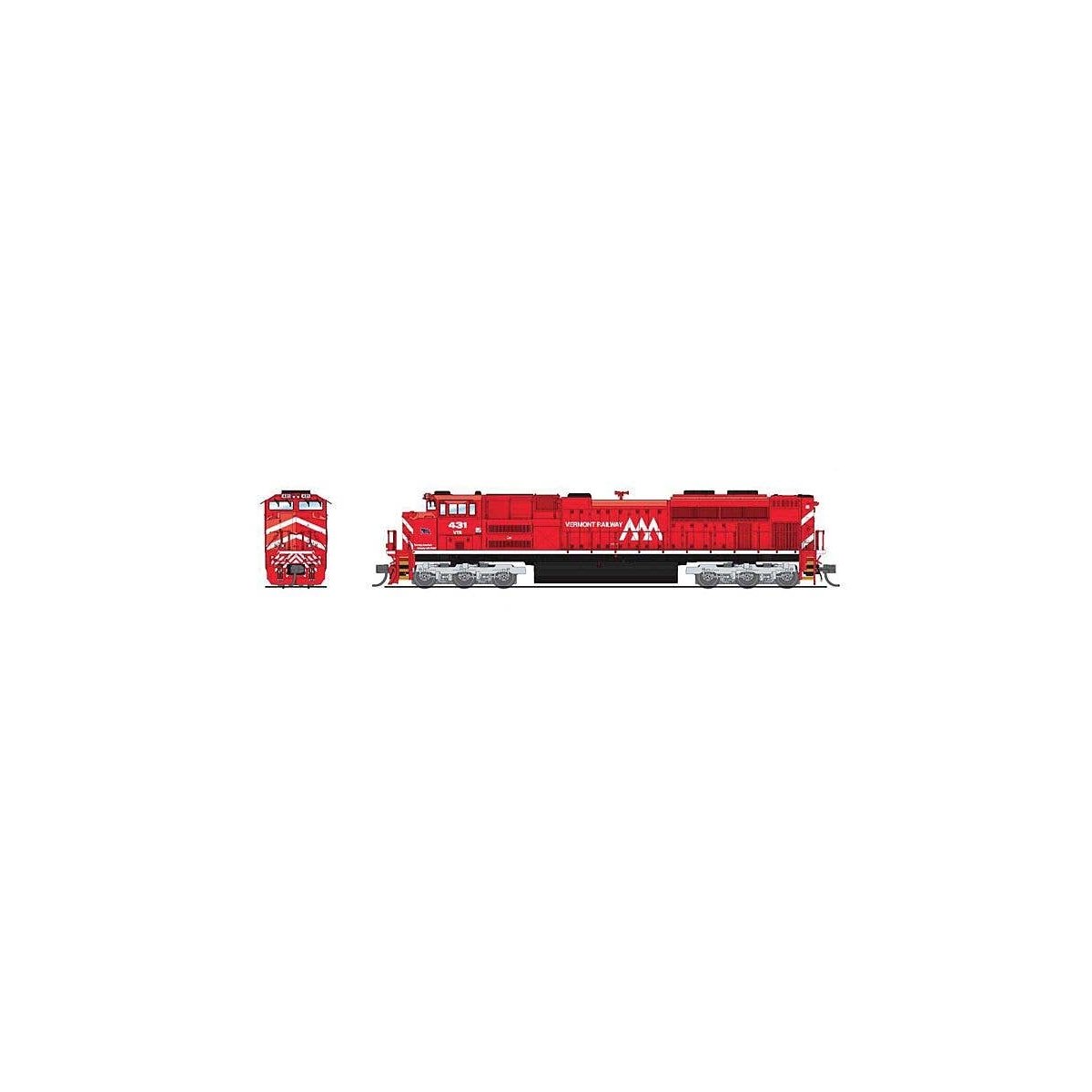 EMD SD70ACe - Standard DC - Stealth -- Vermont Railway 431 (red, white), N, Broadway Limited Imports 8448