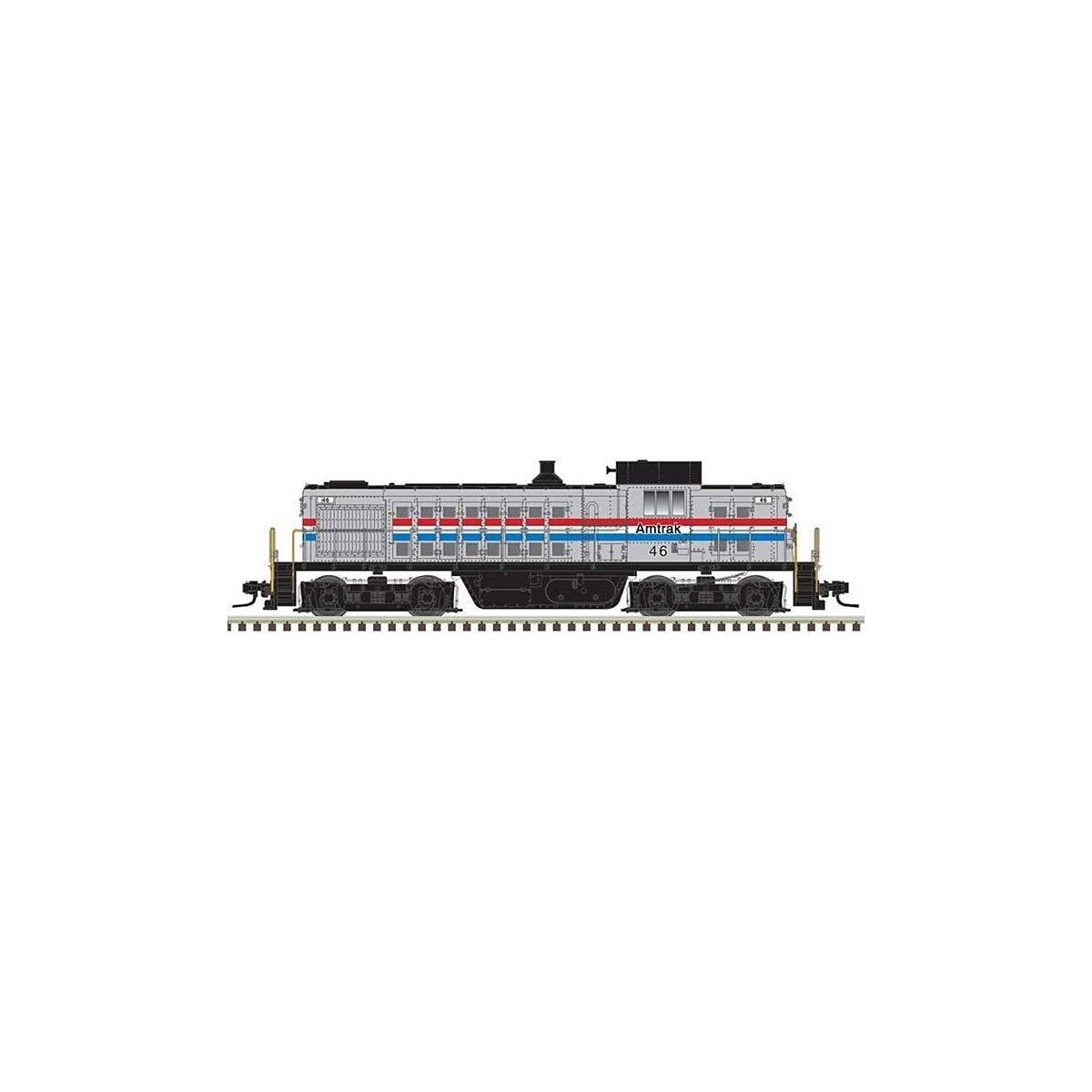 Alco RS1 - Standard DC - Classic Silver -- Amtrak 47 (Phase III, silver, equal red, white, blue Stripes), HO, Atlas Model Railro