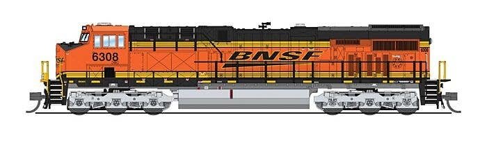 GE ES44AC - Standard DC - Stealth -- BNSF Railway 6329 (H3, orange, black, yellow, Wedge Logo), N, Broadway Limited Imports 8629