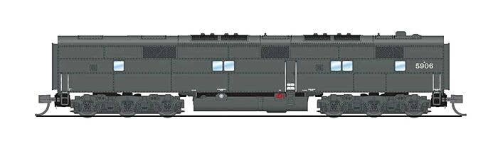 EMD E7B - Standard DC - Stealth Series -- Southern Pacific 5917 (gray, red), N, Broadway Limited Imports 8801