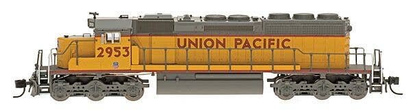EMD SD40-2 - Standard DC -- Union Pacific (Armour Yellow, gray, red Frame Stripe, Nose Shield), N, Intermountain Railway Company