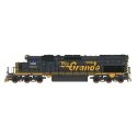 EMD SD40T-2 Tunnel Motor - Standard DC -- Denver & Rio Grande Western (black, Aspen Gold, Large Flying Grande), N, Intermountain