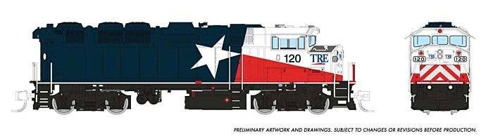 GMDD F59PH - Standard DC -- Trinity Rail Express 126 (red, white, blue), N, Rapido Trains Inc 519022