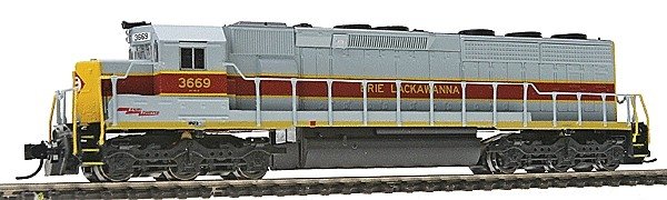 EMD SD45-2 - Standard DC -- Erie Lackawanna (gray, maroon, black, yellow), N, Intermountain Railway Company 69591