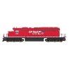 EMD SD40-2 - Standard DC -- Canadian Pacific (Candy Apple Red, white, Dual Flags System Logo), N, Intermountain Railway Company 