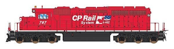 EMD SD40-2 - Standard DC -- Canadian Pacific (Candy Apple Red, white, Dual Flags System Logo), N, Intermountain Railway Company 