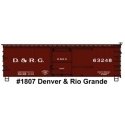 36 Double-Sheathed Wood Boxcar - Steel Roof - Wood Ends - Straight Frame - Kit - Denver & Rio Grande - H0 - Accurail Inc 1807