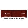 36 Double-Sheathed Wood Boxcar - Steel Roof - Wood Ends - Straight Frame - Kit - Denver & Rio Grande - H0 - Walthers 112-1807