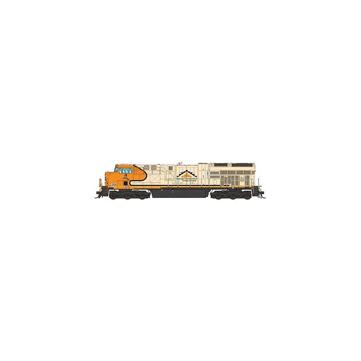GE ET44 Tier 4 GEVO - Standard DC -- Navajo Mine Railroad (Warbonnet, sand, orange, black), N, Intermountain Railway Company 697