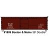 36 Double-Sheathed Wood Boxcar w/Steel Roof - Wood Ends - Straight Underfram - Boston & Maine - H0 - Walthers 112-1809
